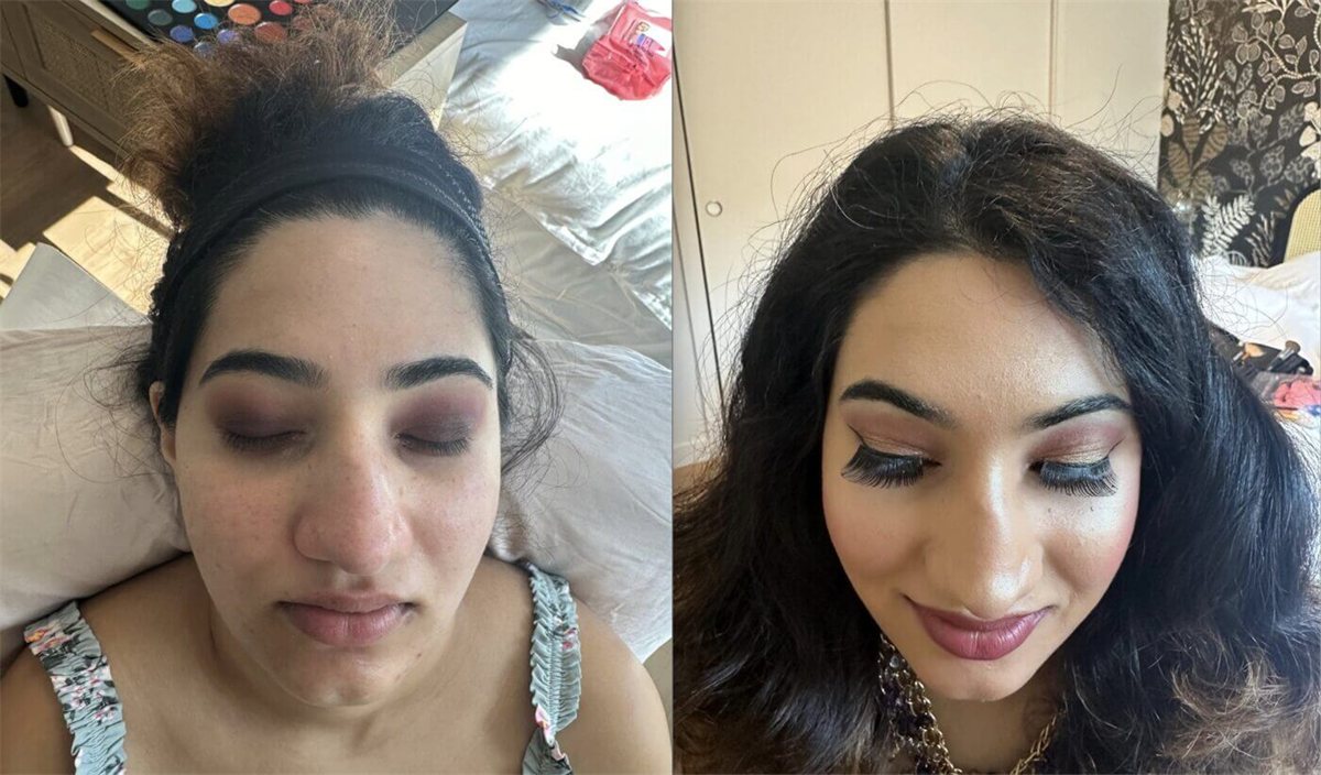Makeup transformation — before and after