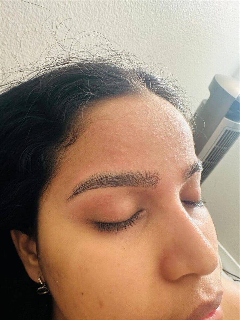 Eyebrow threading result